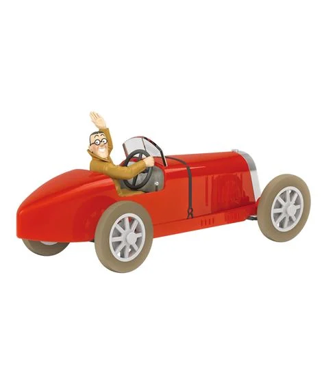 Red Bugatti & Bobby Smiles Resin Figurine 1/24 Scale