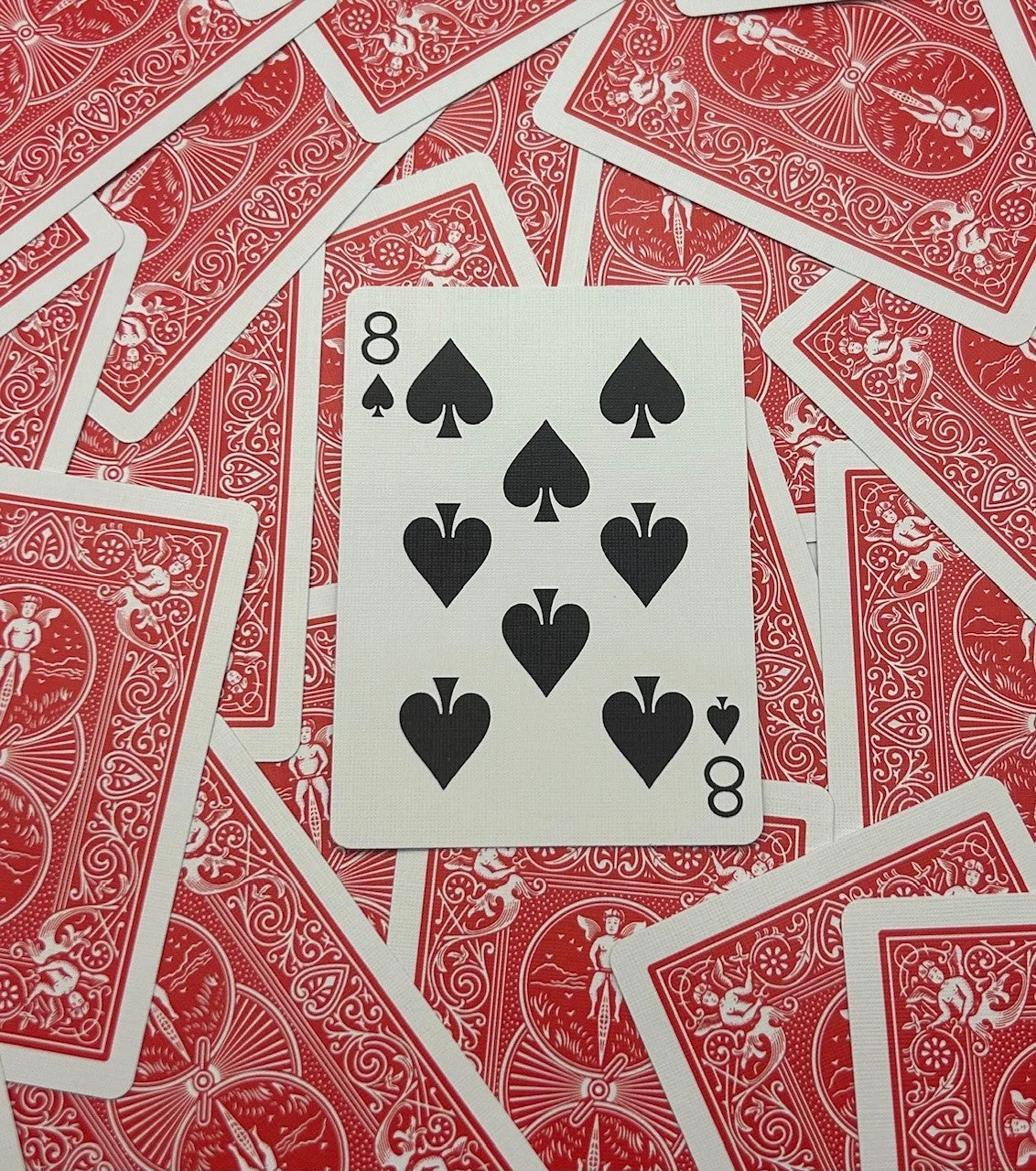 Red One-Way Forcing Deck - 8 of Spades