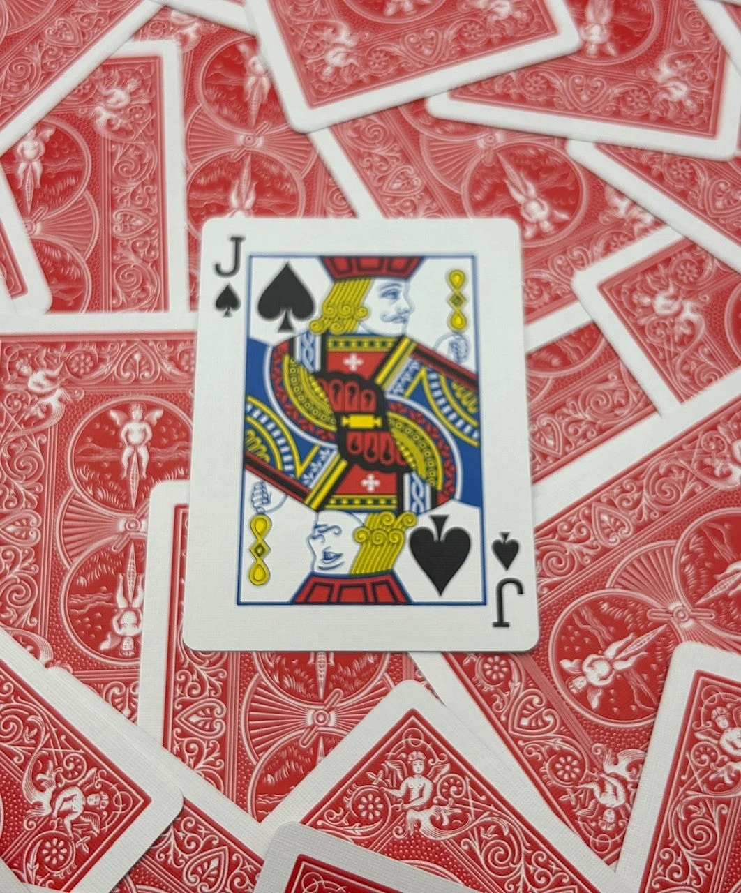 Red One-Way Forcing Deck - Jack of Spades