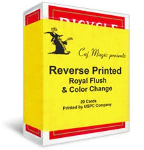 Reverse Printed Royal Flush & Color Change - 20 Bicycle Cards Printed by USPCC