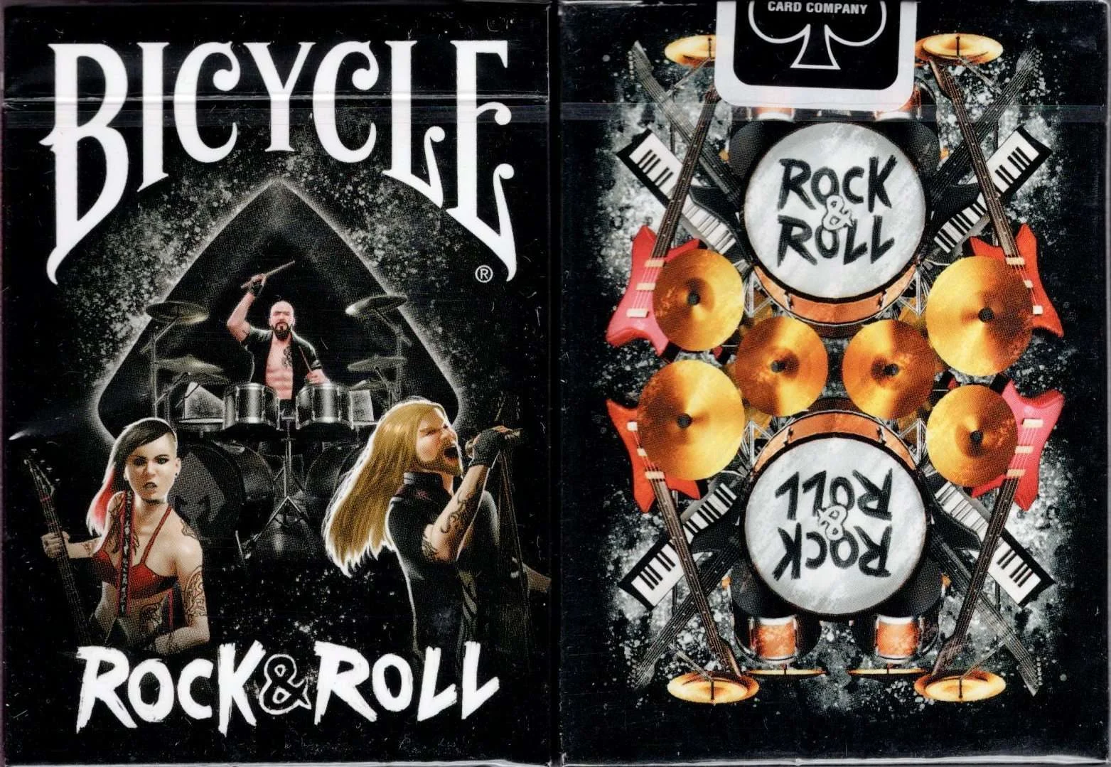Rock & Roll Black Gilded Bicycle Playing Cards