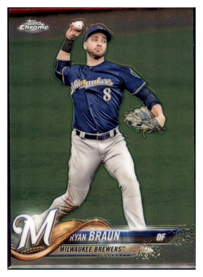 Ryan Braun 2018 Topps Chrome Milwaukee Brewers #89 Baseball Card M32P3_1b