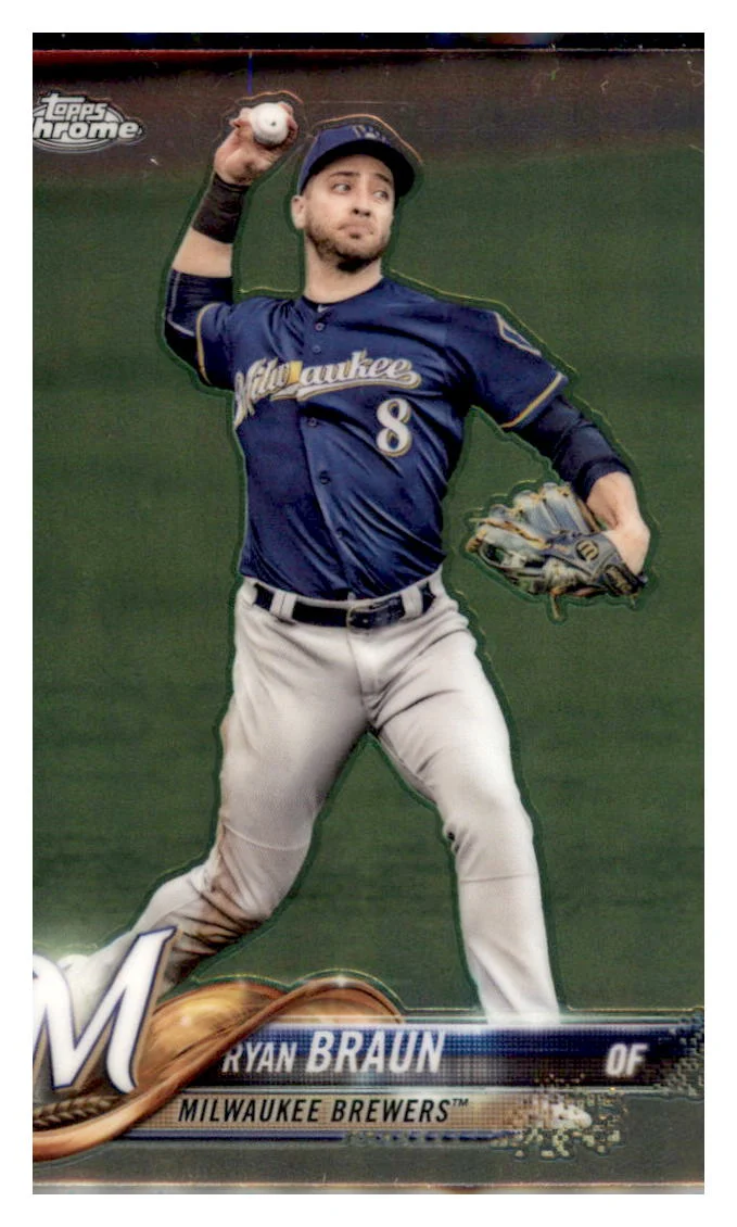 Ryan Braun Milwaukee Brewers 2018 Topps Chrome #89 Baseball Card M32P3_1a