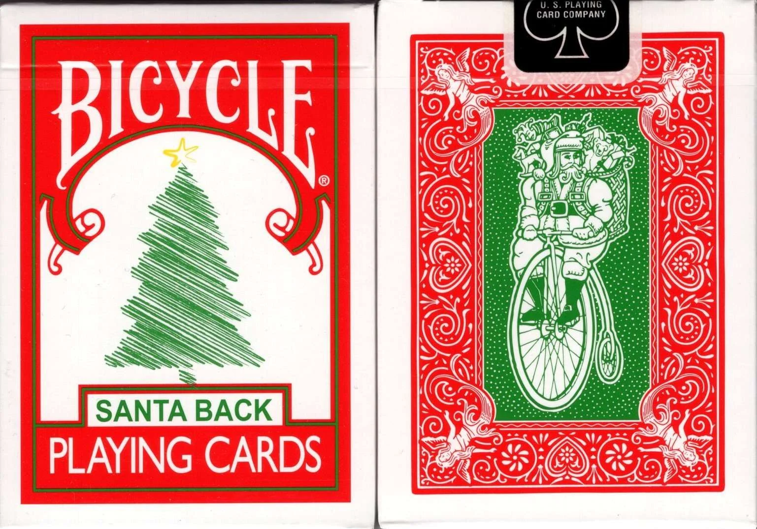 Santa Back Red Bicycle Playing Cards