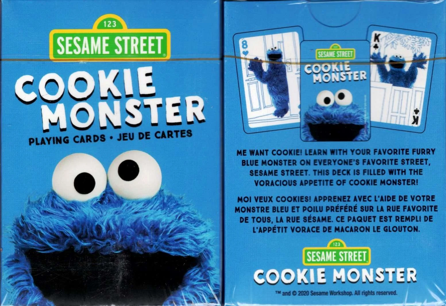 Sesame Street Cookie Monster Playing Cards Aquarius