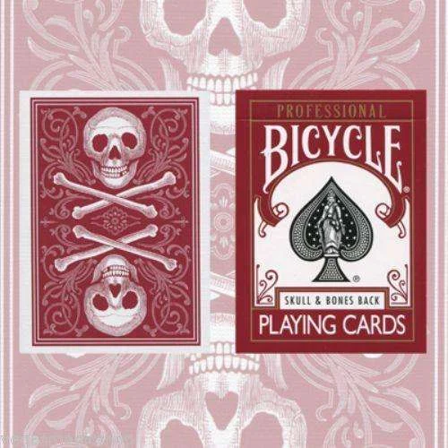 Skull & Bones Back Red Bicycle Playing Cards Deck