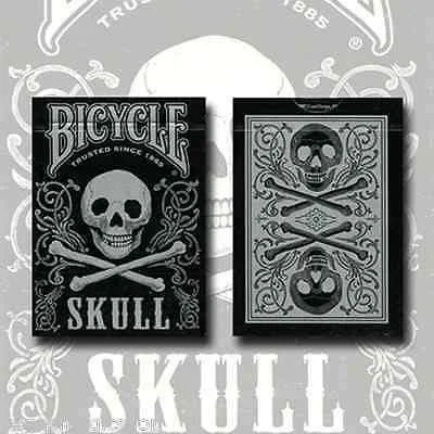 Skull Metallic Silver Bicycle Playing Cards
