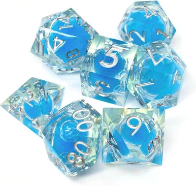 Sky Souls Liquid Core Sharp-Edge TTRPG Dice Set