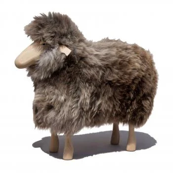 Small Grey-brown Fur Decorative Sheep Oakwood