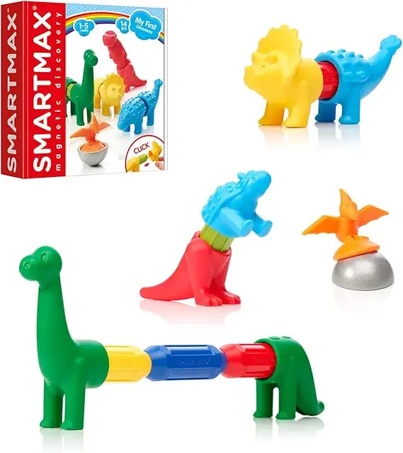 SmartMax My First Dinosaurs Magnetic Building Set - STEM Learning Toy Ages 1-5