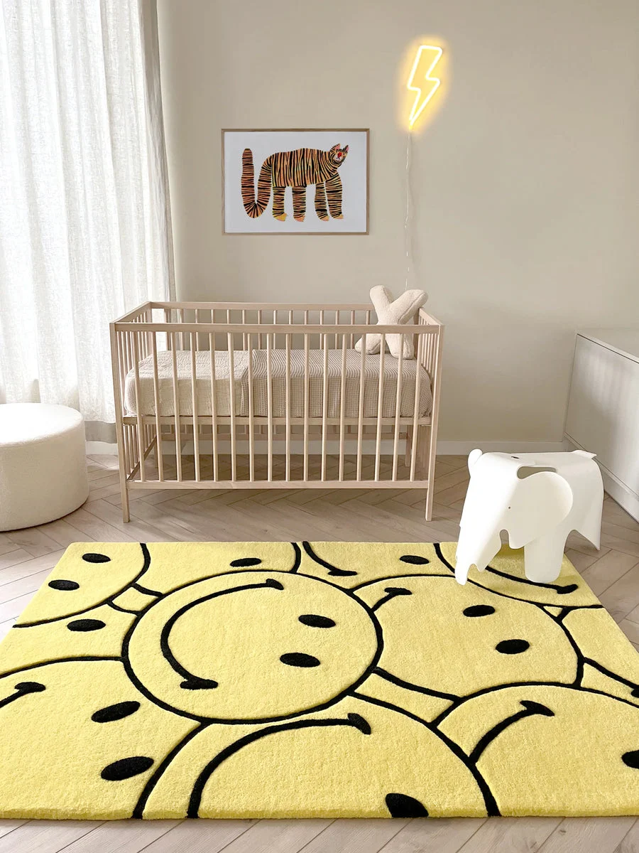 Smiley Rectangle Rug For Child Room