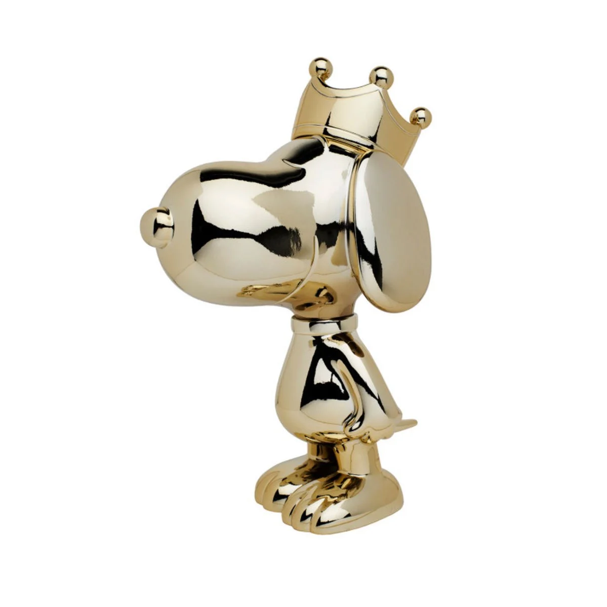 Snoopy With Crown 31cm Chrome Gold