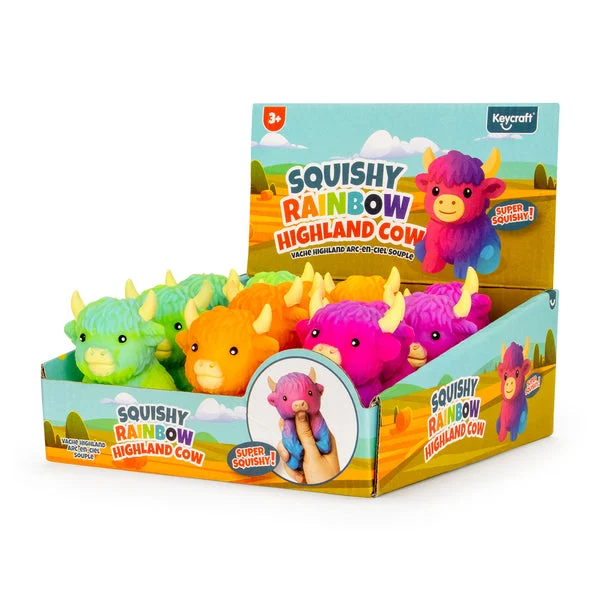 Squishy Rainbow Highland Cow Squishy Toy - Assorted Colors