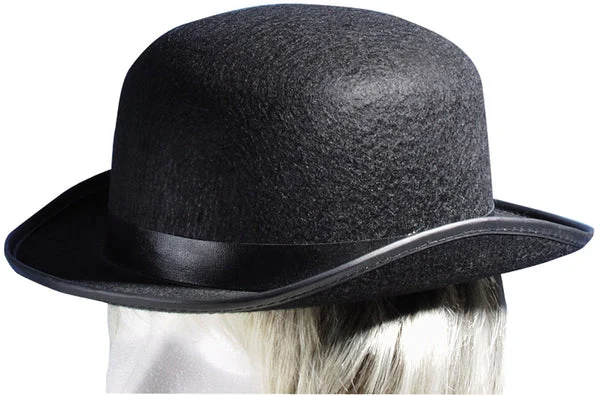 Star Power Steampunk Felt Derby Bowler Adult Mobster Costume Hat, Black, One Size