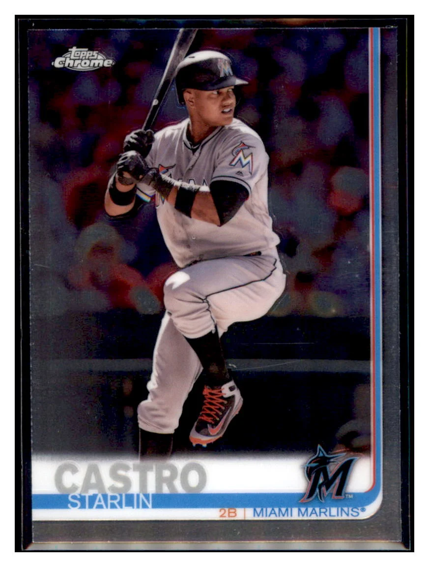 Starlin Castro 2019 Topps Chrome Miami Marlins Baseball CardCBT1C _1a