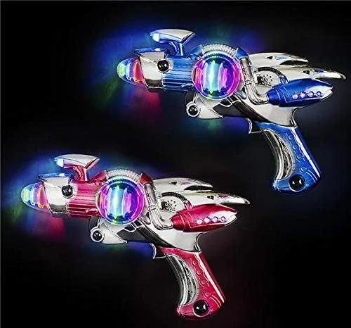 Super Spinning Laser Space Blaster with LED Light & Sound (Colors May Vary)