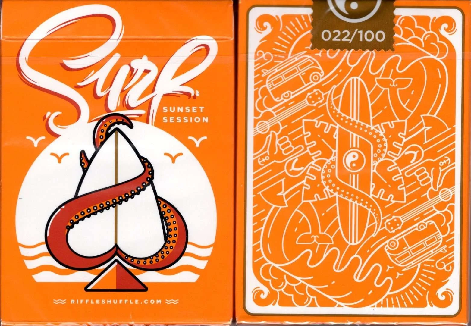 Surfboard v2 Marked Gilded Playing Cards USPCC