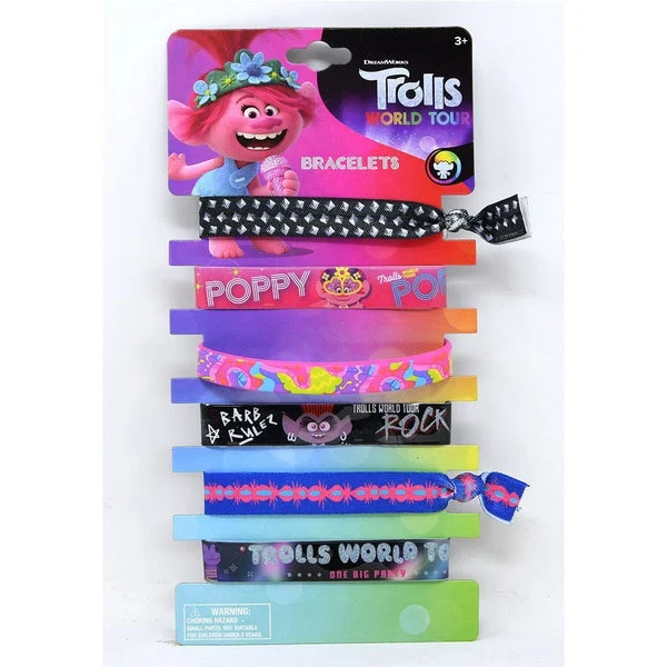 Trolls 6 on a card assorted bracelet