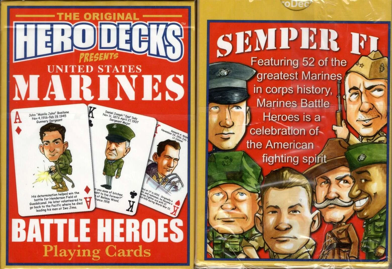 U. S. Marines Battle Heroes Playing Cards