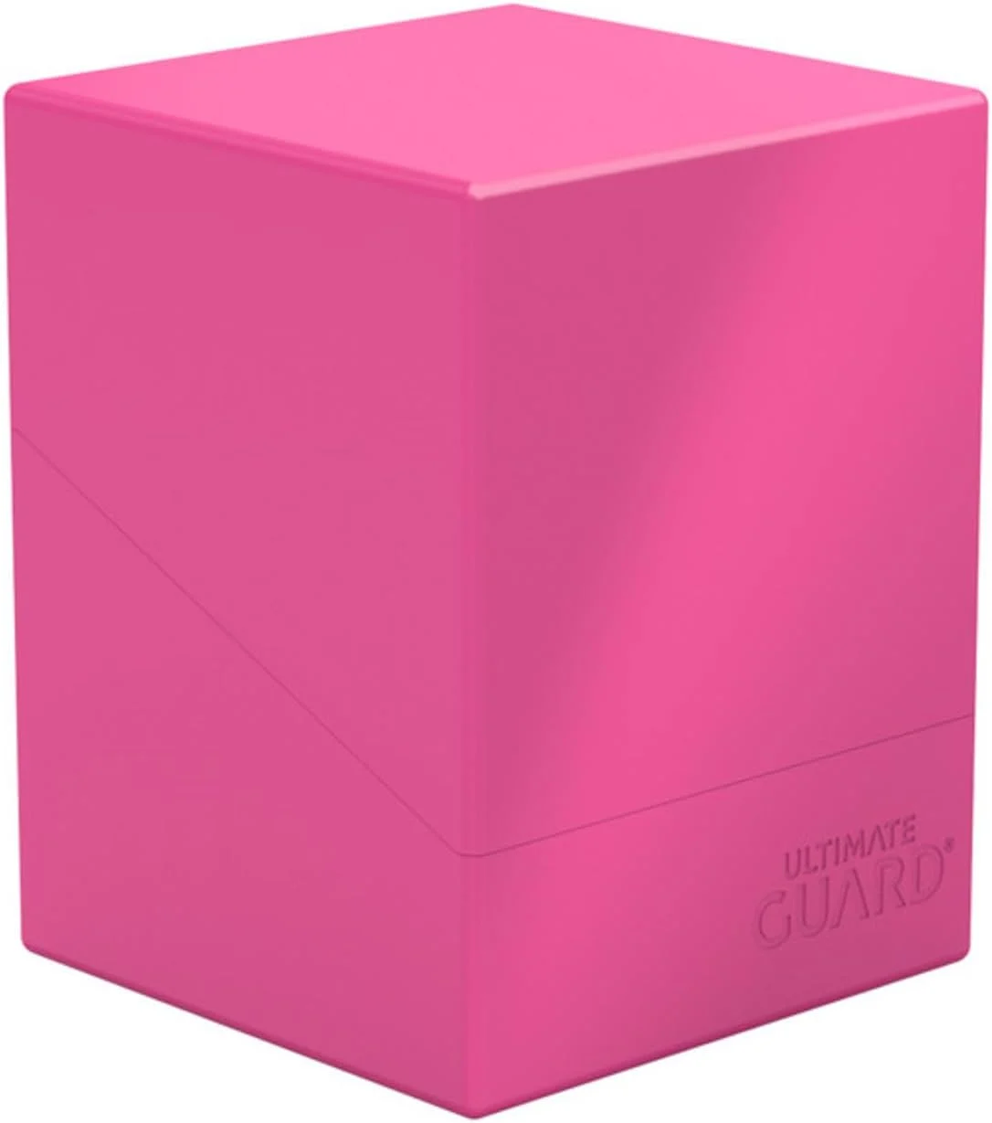 Ultimate Guard Boulder Solid 100+, Deck Case for 100 Double-Sleeved TCG Cards, Neon Pink, Secure & Durable Storage for Trading Card Games, No Transparency