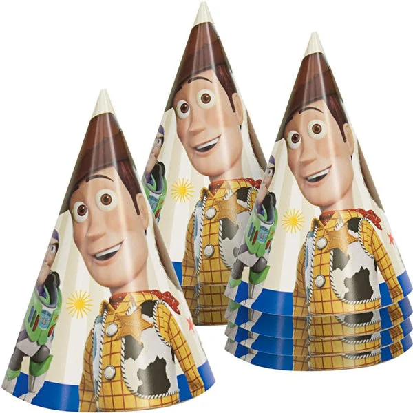 Unique Disney Toy Story 4 Party Cone Hats - One Size, 8 Pcs Multicolor
