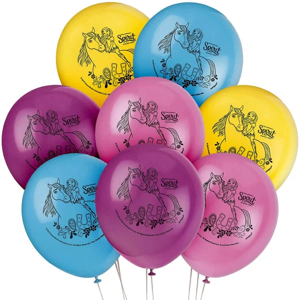 Unique Industries Spirit Riding Free Latex Balloons - 12" | Assorted Colors | 8 Pcs