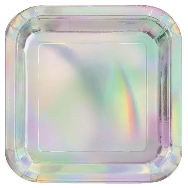 Unique Industries Stunning Iridescent Dinner Plates, 9", 8 Count