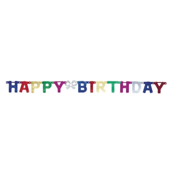 Unique Metallic Jointed Letter Banner - 4' Multicolor, 1 Piece