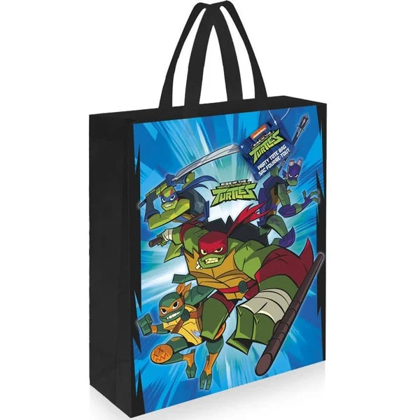 Unique Ninja Turtles Plastic Tote Bag | 13" x 11" | 1 Pc
