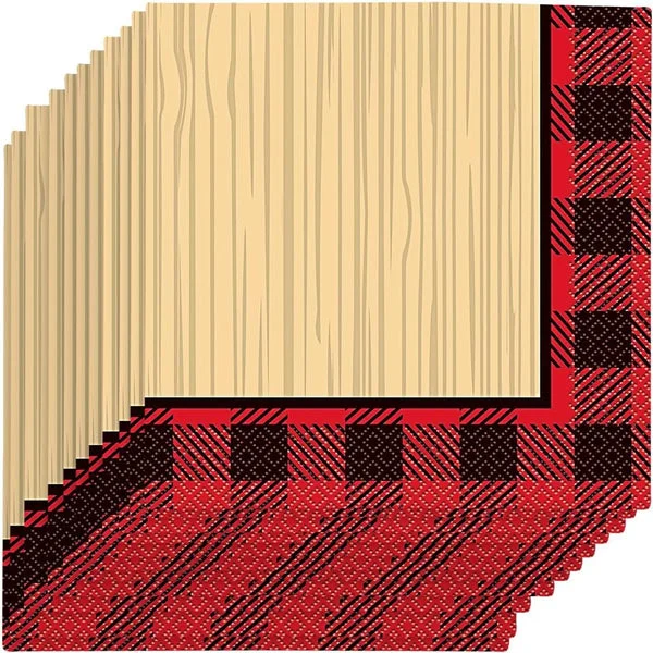 Unique Plaid Lumberjack Rectangular Plastic Table Cover, 54" x 84", Multicolor
