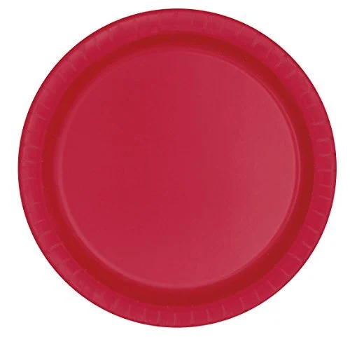 Unique Round Dessert Paper Plates 7", 20 Pcs, Gold