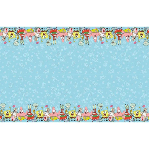 Unique Spongebob Squarepants Plastic Table Cover - 54" x 84" (1 Pc) - Rectangular Tablecloth - Perfect for Kids Birthdays & Parties