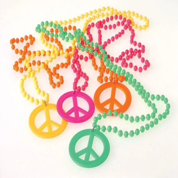US Toy Peace Sign Necklaces Costume