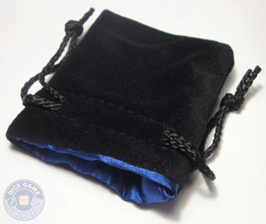Velvet Dice Bag - Blue Satin Lining - Small