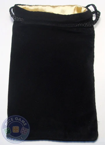 Velvet Dice Bag - Gold Satin Lining - Large