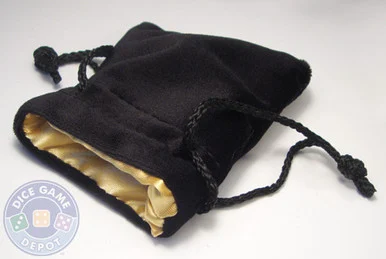 Velvet Dice Bag - Gold Satin Lining - Small