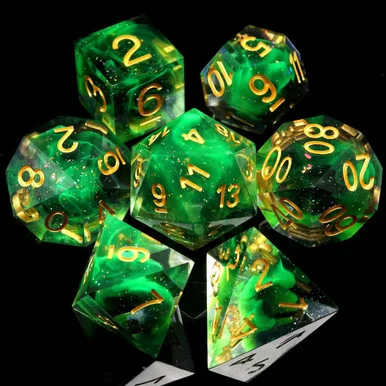 Verdant Veil Sharp-Edge TTRPG Dice Set