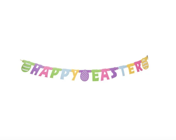 Vibrant Happy Easter Jointed Banner - 6" x 9" (Pack of 1), Ultimate Party Decoration, Multi-Color & High-Quality Material Perfect for Easter Celebration
