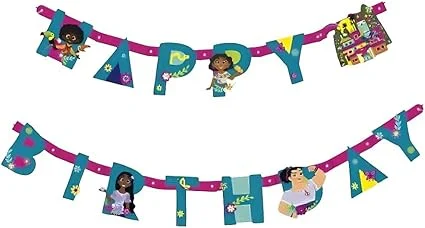 Vibrant Multicolor Disney Encanto Jointed Paper Banner - 1 Pc