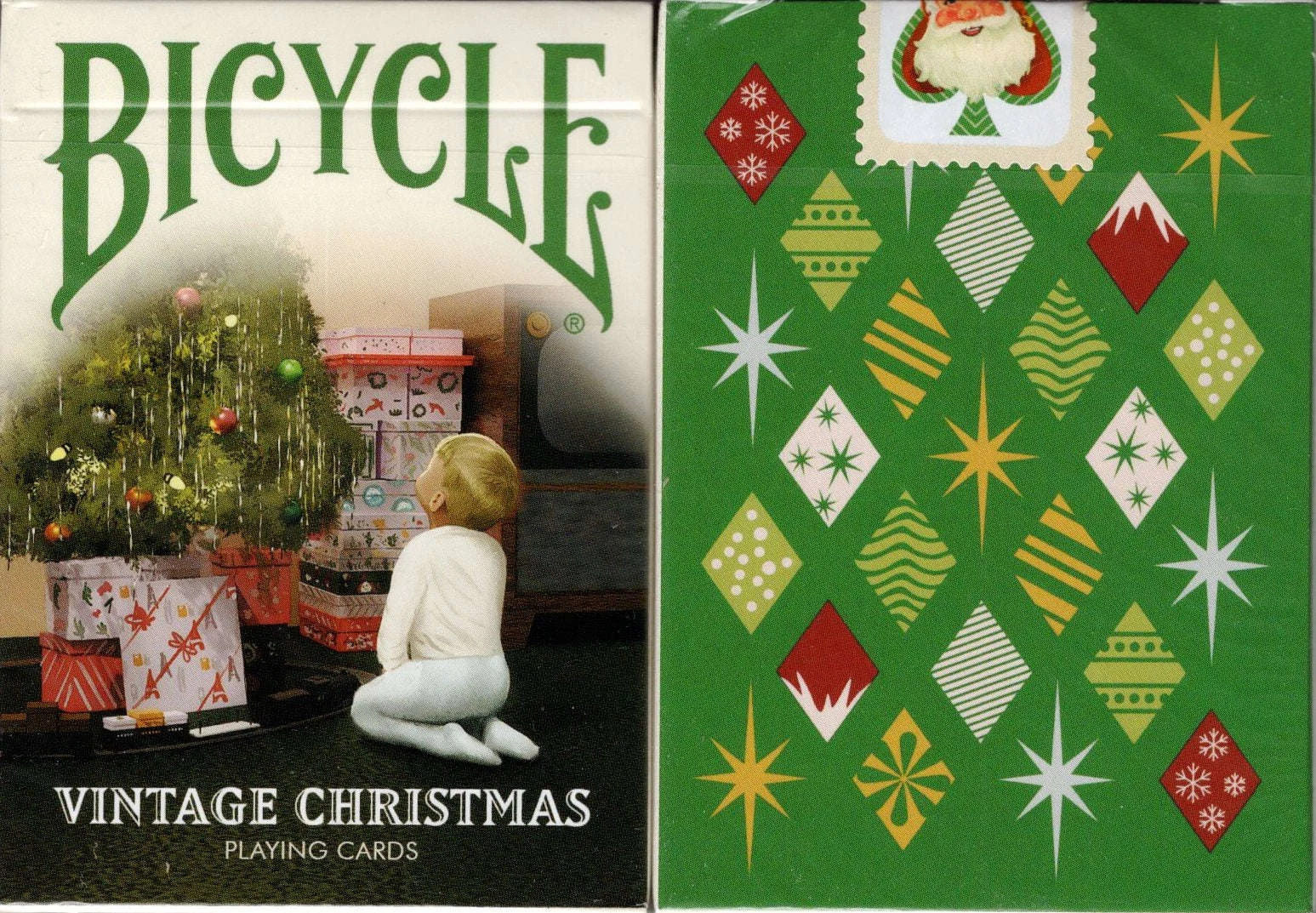 Vintage Christmas Bicycle Playing Cards