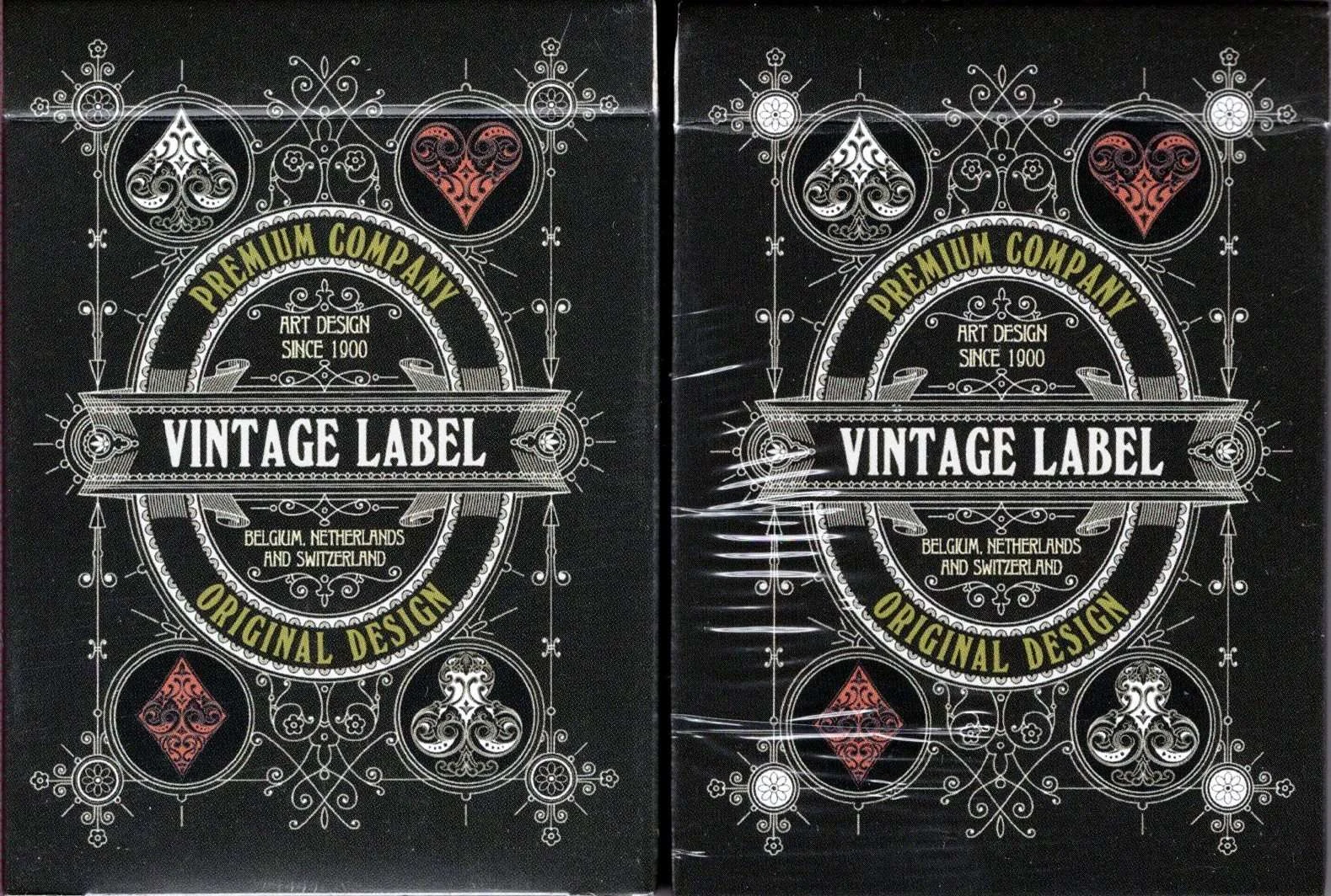 Vintage Label Black Premier Edition Playing Cards MPC