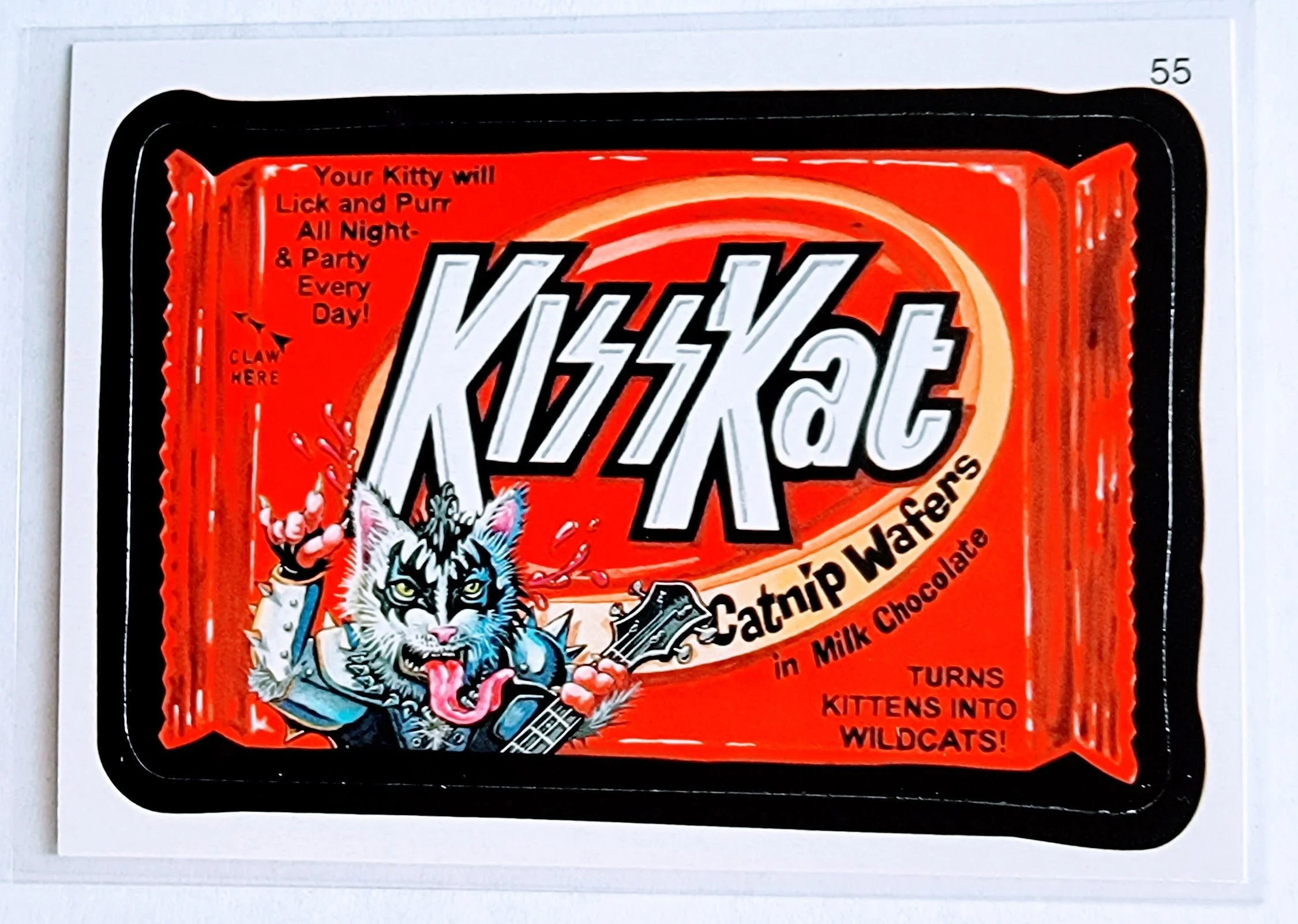 Wacky Packages KissKat Sticker Trading Card MCSC1
