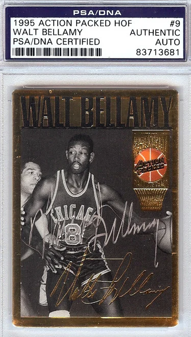 Walt Bellamy Autographed 1995 Action Packed HOF Card #9 PSA/DNA #83713681