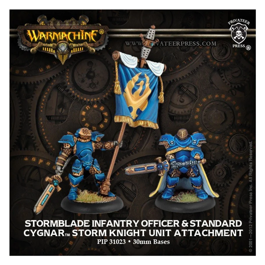 Warmachine:Cygnar Storm Blade Infantry Officer and Standard