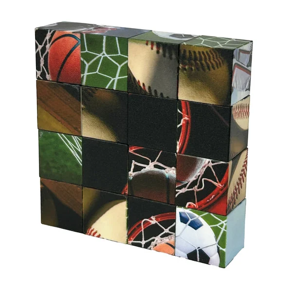 Watchitude Click Blocks 16-Piece Magnetic Sports Puzzle - STEM Activity for Kids