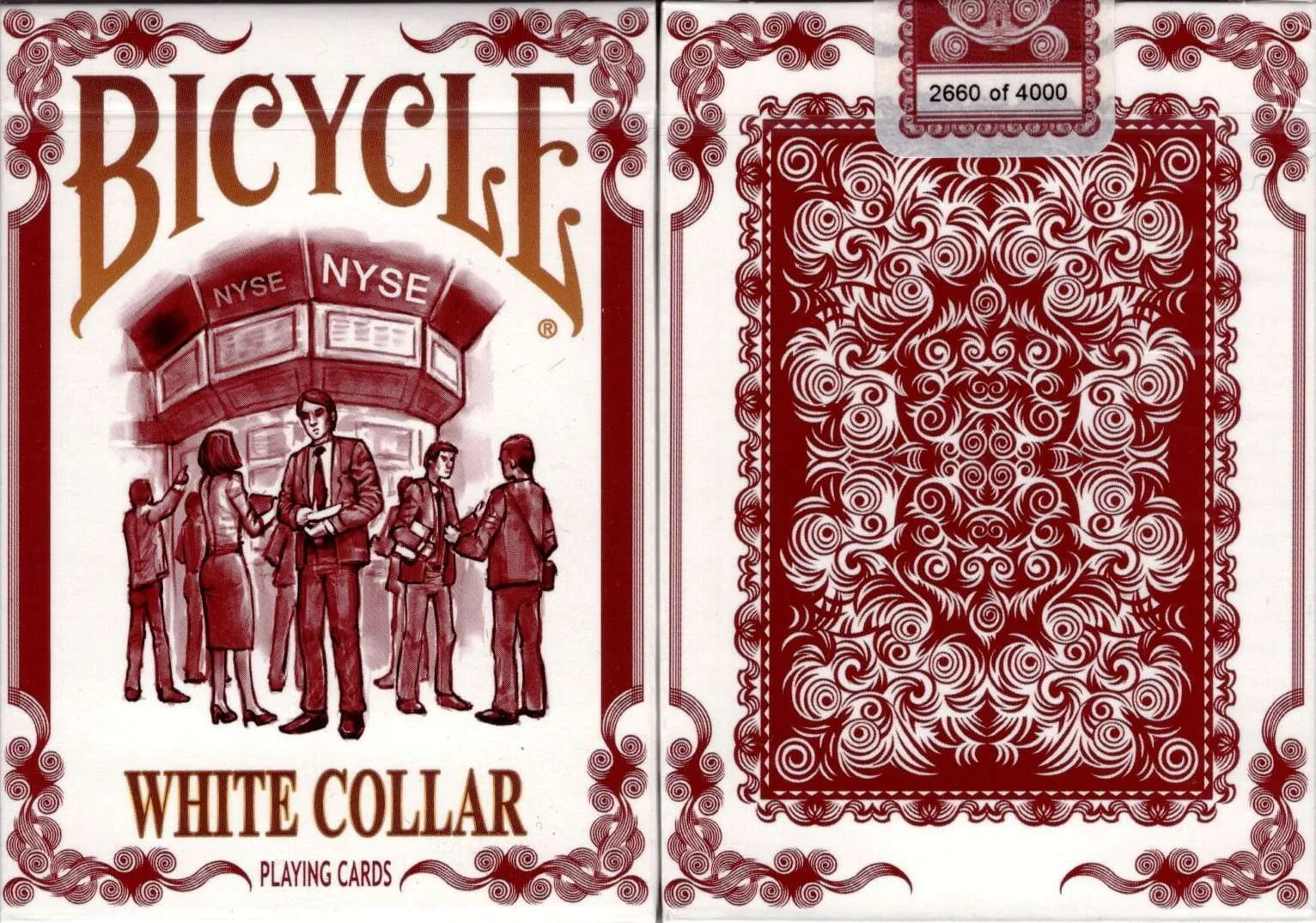 White Collar Bicycle Playing Cards Deck
