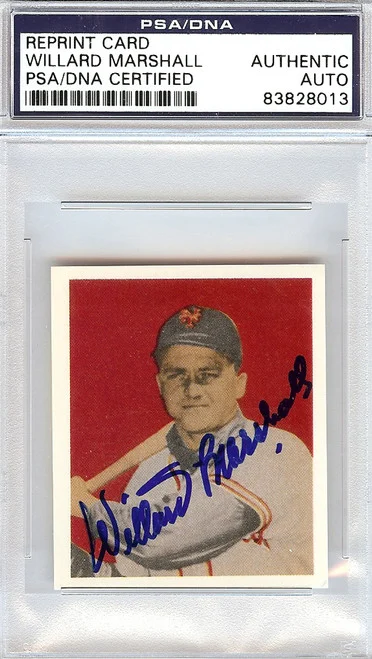 Willard Marshall Autographed 1949 Bowman Reprint Card #48 New York Giants PSA/DNA #83828013