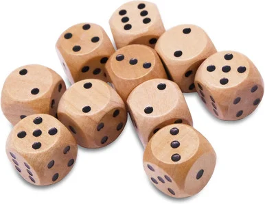 Wooden 6-sided Dice - Pack of 10
