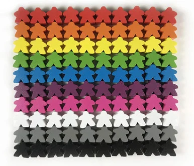 Wooden Meeples - Set of 100 in 10 Colors